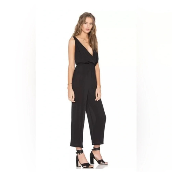 Revolve Privacy Please Ganzel Plunge Neck Sleeveless Black Jumpsuit Size Medium - Picture 2 of 13
